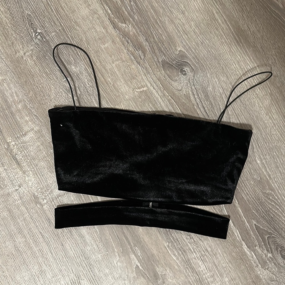 Tiger Mist velvet crop top - Picture 2 of 3